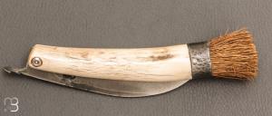   Couteau à champignon par Mickael Moing - Bois de cerf et 100c6