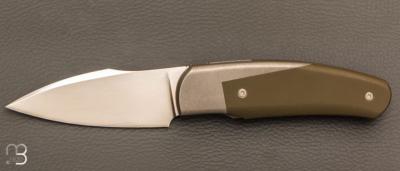     Couteau  " custom " pliant de David Lespect - G10 / Titane et RWL34