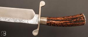  Couteau de chasse par Laurent Gaillard - Bois de cerf sambar et lame en 100C6