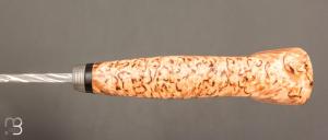 Couteau de chasse de Jean Paul Sire - Bouleau et lame damas mosaïque