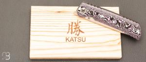 Couteau de poche Katsu - ZK03 - Fatcarbon® Rose et ZDP189