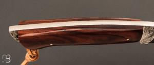 Couteau " Custom fixe " en Cocobolo et lame en O1 par Nicolas Darthus