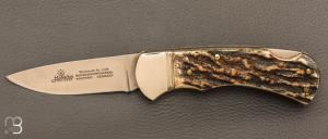 Couteau " lock-back " de poche par Hubertus - Bois de cerf