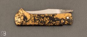 Couteau " piémontais " par David Margrita - Mbull Knives - Laiton plié et lame en XC75