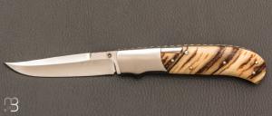   Couteau " side-lock  " custom par W.D. Pease - Corne de blier