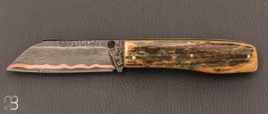   Couteau " slipjoint " par Louis Blanchet Kapnist - Ivoire de mammouth et lame damas