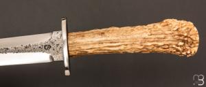  Dague bois de cerf et lame forgée par Jean Paul SIRE