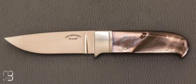 Couteau " Drop point intégral " par Dietmar F. Kressler - Black Lip Pearl