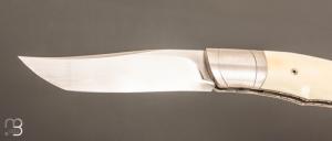    Couteau " Marcos Lock-back " pliant artisanal de Cyril Kalisz - Ivoire de phacochère et RWL-34