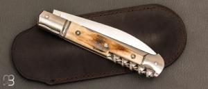    Couteau " Issoire 3 pièces " custom de Jérôme Bellon - Ivoire de mammouth et RWL34