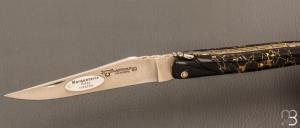 Couteau Laguiole en Aubrac Prestige modèle Onyx Gold & Ebène
