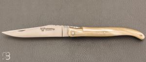   Couteau Laguiole en Aubrac modèle Origine Tour Eiffel N°387 - Pointe de corne blonde