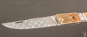   Couteau Thiers  " Le corps beau & le renard " à pompe arrière par Philippe Voissière