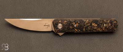 Couteau Bker Kwaiken Compact Flipper Marble Carbon Copper - Limited EDITION - 01BO196