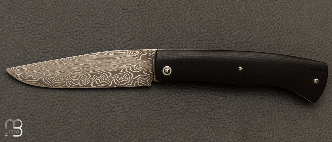 Couteau pliant modèle "Talar" G10 et damas de Anthony Brochier