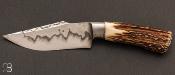 Couteau semi intgral bois de cerf et acier 130 par Grgory Picard