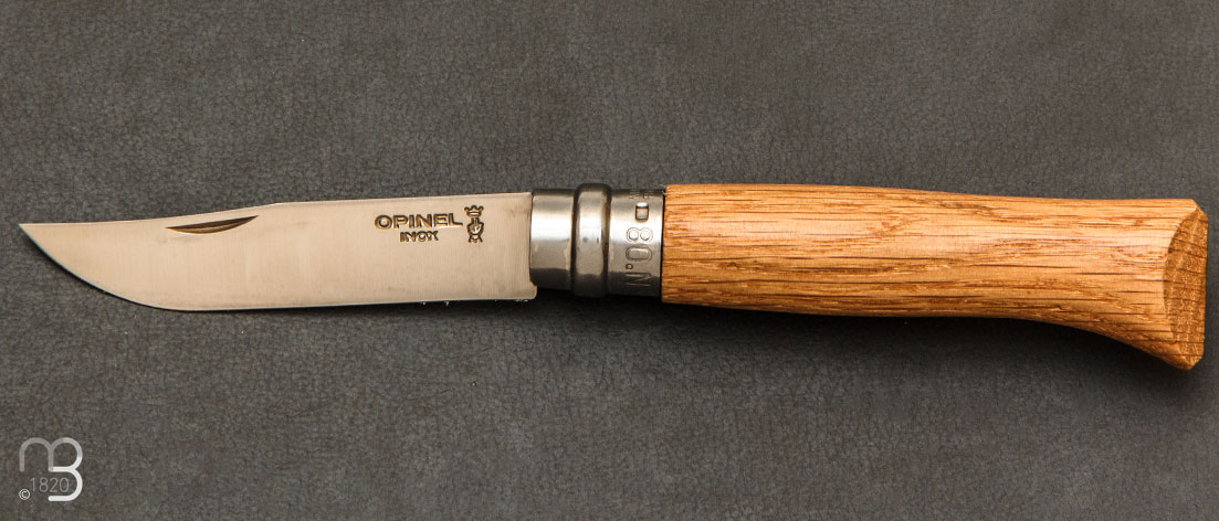 Couteau Opinel N°08 manche chêne - lame acier inoxydable 