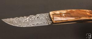    Couteau 1515 collection "Edition Primitif N°5/7 " par Manu Laplace - Ivoire de mammouth et lame damas