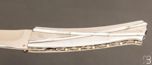   Couteau " Bamboo " custom par Koji Hara - Nacre et Cowry Y