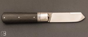   Couteau " Barlow " custom par Olivier Ouertal - Fibre de carbone et lame en RWL-34