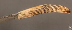   Couteau " Berger " pliant par José Viale - Lame Damas et corne de bélier