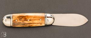 Couteau " Bouledogue  " par Romain Alvarez - Ivoire de mammouth et  14c28