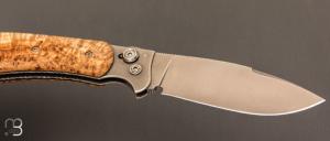 Couteau " Buffalo " par Éric Parmentier - Loupe de frêne et lame en RWL34