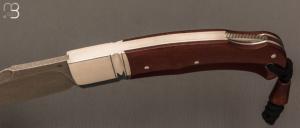  Couteau " Cim Bowie "  custom lock-back par Raphaël Durand - Micarta vintage et RWL-34