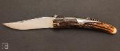 Couteau de chasse Cornillon 2 pices 19 CM Bois de cerf par J. Mongin
