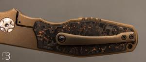  Couteau " Creed " custom framelock par Thierry Savidan - Titane et Fat carbon