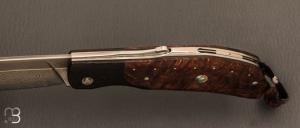   Couteau " Dépeceur lock-back " par Tony Ruot - Damas et loupe de chêne