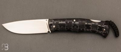   Couteau " Drop " custom lock-back par Raphaël Durand - G10 et RWL34