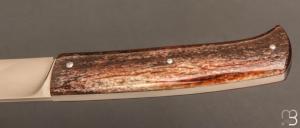 Couteau  " Drop " slipjoint  custom par Raphaël Durand - Os de girafe et RWL34