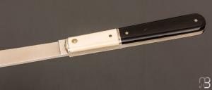 Couteau " Effilé "  par Adrien Vautrin - Mammouth et corne noire