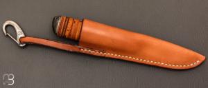 Couteau " F  " droit en écorce de Bouleau de Frédéric Maschio