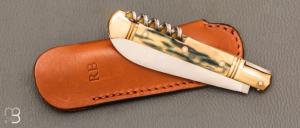    Couteau " Issoire 2 pièces "  de Robert Beillonnet - Ivoire de mammouth et RWL-34