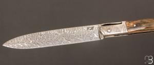    Couteau " Issoire " de Jérôme Latreille - Ivoire de mammouth et lame damas