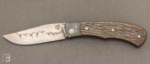  Couteau " Jack " pliant par Tanguy Coillot - Laiton sculpté et lame en C130