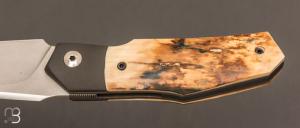 Couteau " Jinbei " custom de Gaël Chevalier - Ivoire de mammouth et RWL34