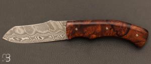  Couteau " custom "  par Joël Grandjean - Bois de fer d'Arizona et damasteel