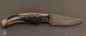    Couteau " K-Libre " custom de Michel Grini - Bois de cerf et lame en RWL34