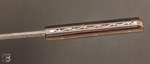 Couteau  "  L'Âme d'Emma " bois de fer et lame damas par Le Fidèle