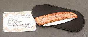 Couteau " L’Esti " à cran carré de Sylvain Petit - Les Couteaux du Mitou - Bouleau et C130