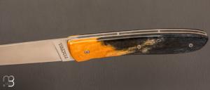   Couteau " L08 " de poche pliant par Perceval - Os de chameau et 19C27