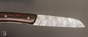  Couteau de poche pliant L08 damas manche bois de fer par Perceval