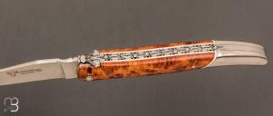 Couteau " Laguiole 12cm " par Laguiole en Aubrac - Loupe d'amboine