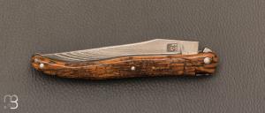  Couteau "Laguiole 12 cm " par Rozelier Fabien- Ty Coutelier - Mammouth et lame Suminagashi