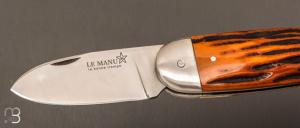   Couteau "  Le Manu " par La Bonne Trempe - Os cerfé et 14c28