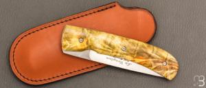    Couteau " Le Vosgien " par Joël Grandjean - Fourche de peuplier stabilisée