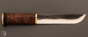 Couteau " Leuku " de chasse de Pekka Tuominen - Bouleau teinté